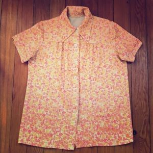 Polyester “Memaw” peachy Button up w/ pockets